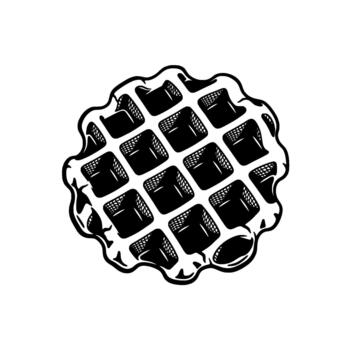 negrita linea de trabajo ilustración de un circular gofre con profundo cuadrado bolsillos y un ondulado ligeramente irregular borde aislado vector