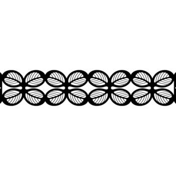 A sophisticated decorative border featuring a repeating pattern of stylized leaves arranged in two horizontal rows vector