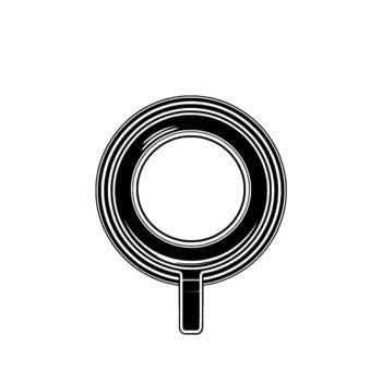 Abstract circular with concentric rings and a vertical handle vector