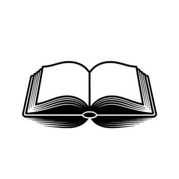 A simple illustration of an open book with clean pages and visible page lines vector