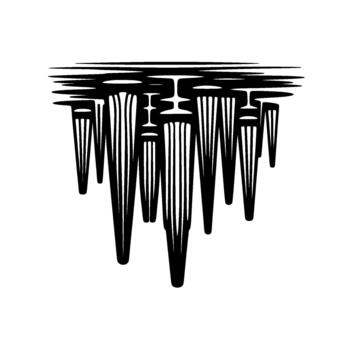 Abstract ink drip effect with stylized vertical lines and flowing wave pattern vector