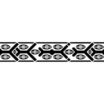 un sin costura repitiendo geométrico frontera modelo presentando estilizado hoja motivos y angular formas vector