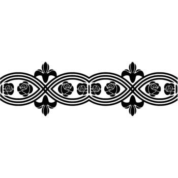 un sin costura frontera presentando repitiendo estilizado rosas y florido fleur Delaware lis elementos creando un elegante y clásico decorativo modelo vector