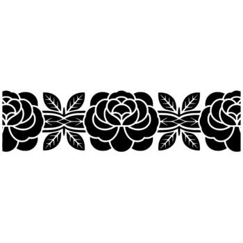 un repitiendo modelo presentando estilizado rosas y hojas formando un decorativo frontera elemento vector