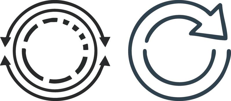 rápido cargando circular flecha símbolo representando rápido rotación ilustrado en negrita limpiar negro lineal estilo vector