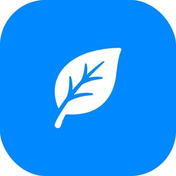 sencillo plano hoja icono en redondeado cuadrado botón con blanco llenar vector