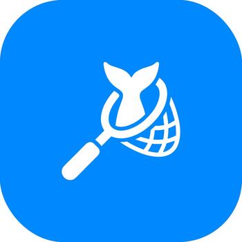 moderno plano ballena cola en red minimalista icono símbolo en redondeado cuadrado vector