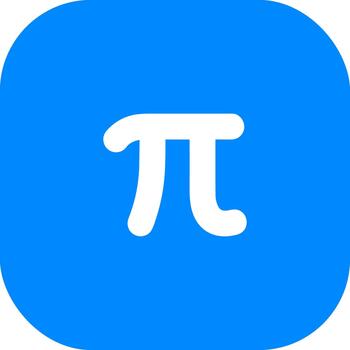 Simple Rounded Square Shape With Pi Symbol White Over Blue Icon vector