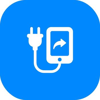 plano estilo compartiendo móvil dispositivo cargando tecnología conectividad icono vector