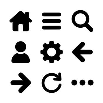 sencillo línea estilo básico usuario interfaz navegación icono conjunto elementos vector