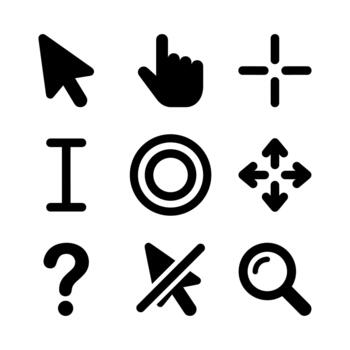 sencillo línea Arte usuario interfaz cursor icono conjunto y símbolo vector