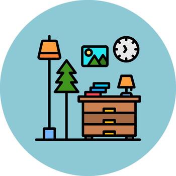 Bedside Table High-Tech Shape Pattern vector