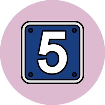 Number 5 Minimal Curve Block vector