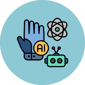 Robot Hand Minimal Curve Block vector