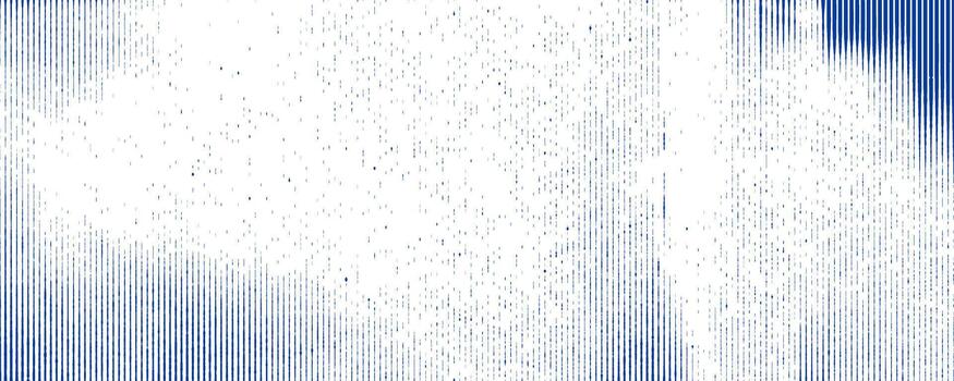 Blue damaged distressed pattern texture. Horizontal striped glitch background. Lined scanned image effect concept wallpaper. Linear halftone photocopy scratches backdrop. Worn copy paper print vector