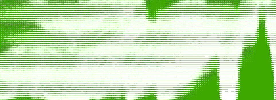 Green distressed line pattern texture. Horizontal striped glitch background. Damaged scan effect concept wallpaper. Linear halftone photocopy scratches backdrop. Worn paper punk print. vector