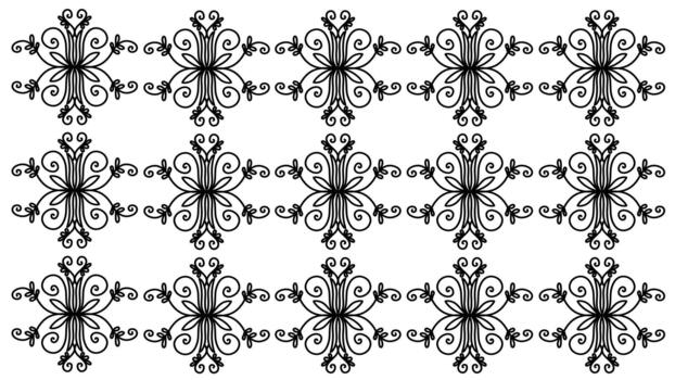 negro blanco resumen copo de nieve repitiendo geométrico modelo vector