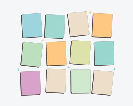 Pastel rounded tiles grid, Soft pastel grid of rounded square tiles with subtle shadows on a light background vector