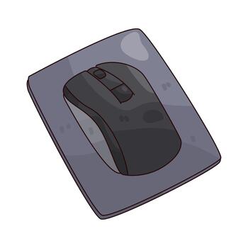 ilustración de un computadora ratón en alfombrilla de ratón vector