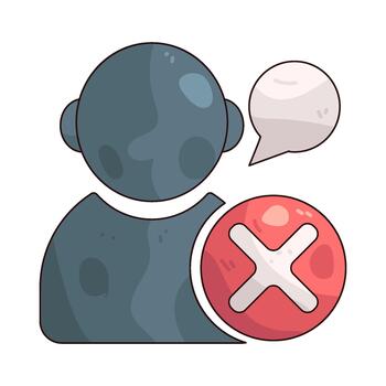 User with Delete Sign vector