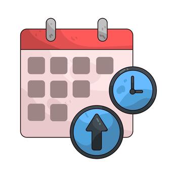 Calendar With Clock and Upload vector