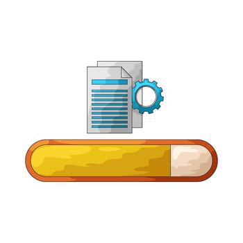 Uploading Process with Progress Bar vector