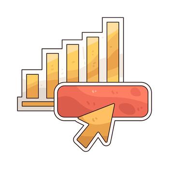 bar gráfico con cursor ilustración vector