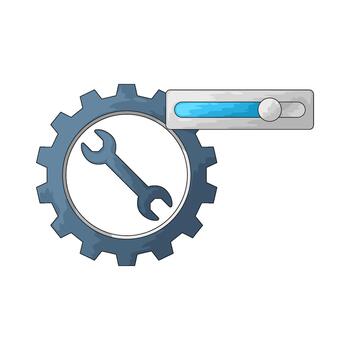 Settings Adjustment with Slider and Wrench vector