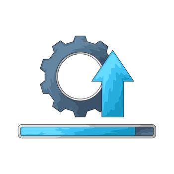 Software Update with Cogwheel and Progress Bar vector