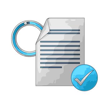 Document Processing with Checkmark Illustration vector