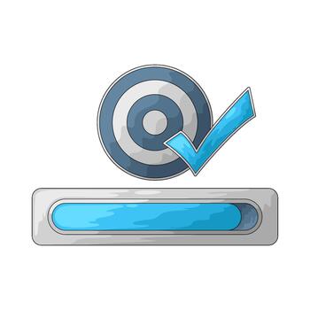 Progress Bar with Target and Checkmark vector