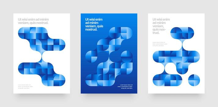 Template with fluid geometric shapes. Background with metaball fusion. Layout for flyer, poster or cover. vector