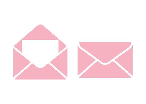 un icono representando ambos un abierto y cerrado sobre, a lo largo con un mensaje pictograma, conjunto en contra un blanco antecedentes. vector