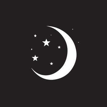 mínimo creciente Luna ilustración moderno Luna creciente icono diseño. vector