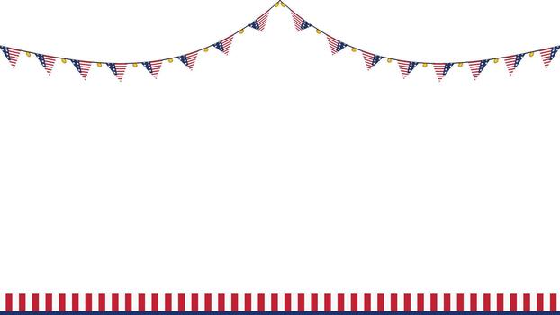 rojo, blanco, y azul decoraciones para un celebracion evento en un grande abierto espacio durante tiempo de día con claro cielo vector