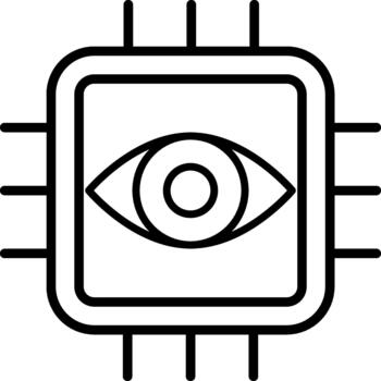 borde ai procesador y computadora visión chip icono vector