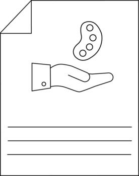 Minimalist outline of hand offering color palette on document vector