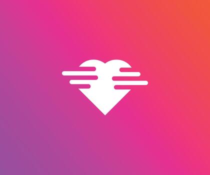 resumen corazón con movimiento líneas en vibrante degradado antecedentes vector