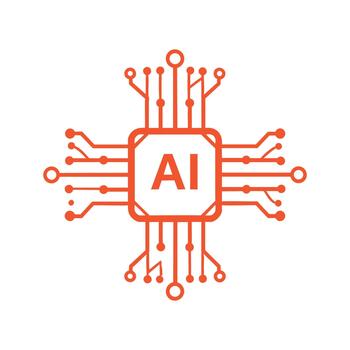 núcleo logo de un tecnología con el texto ai vector