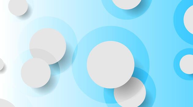 White blue glossy circles abstract minimal geometric background vector