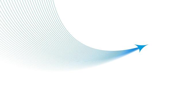 Blue minimal wavy lines with arrow abstract futuristic tech background vector