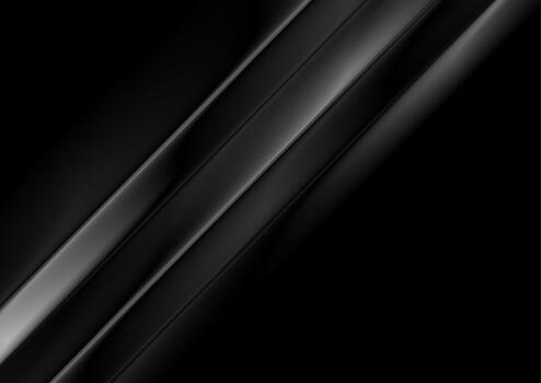 Black grey glossy smooth stripes abstract tech geometric background vector