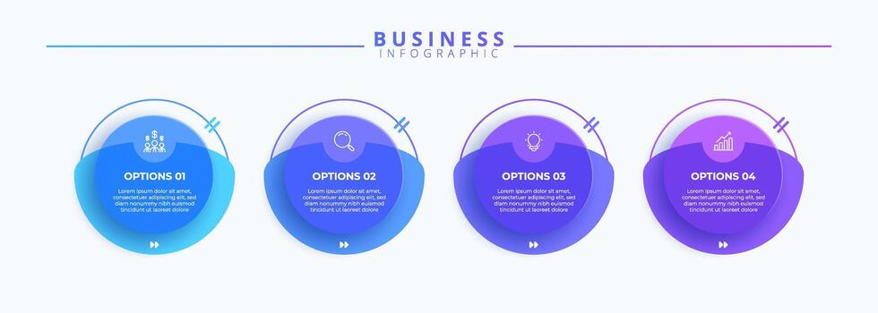 Infographic design with icons and 4 options or steps. Infographics for business concept. Can be used for presentations banner, workflow layout, process diagram, flow chart vector
