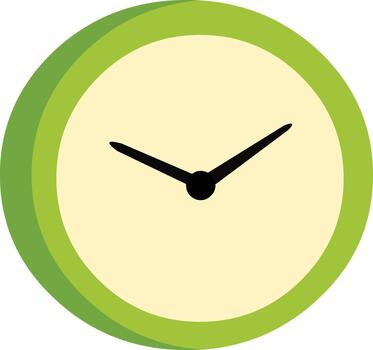 Stylish lime green clock icon for project time management and scheduling reminders, perfect for digital design vector