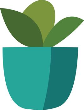 Charming potted plant adds a touch of freshness to any space with its vibrant colors and simple design vector