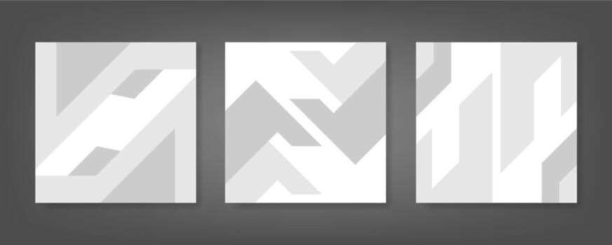 Minimal White Geometric Square Banner Background Bundle vector