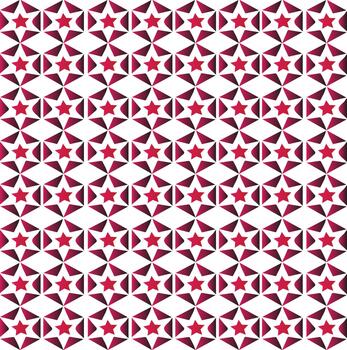 Vibrant abstract seamless red star pattern repeating in a geometric grid design vector