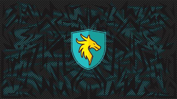 resumen neón verde azulado negro geométrico modelo con negrita proteger continuar silueta para moderno antecedentes y dinámica gráfico vector