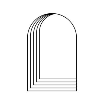 Concentric arch frames isolated on white background. Geometric arc shapes in trendy boho or art deco style. Door or gate, window or portal framework. outline illustration vector