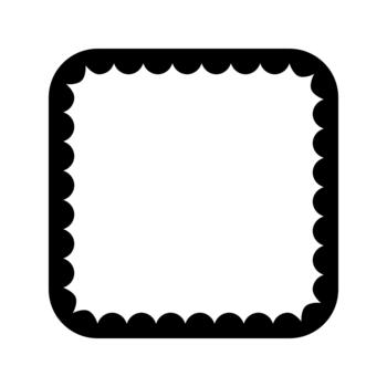 Square frame with scallop inner borders. Picture or mirror vignette with wavy inside edges isolated on white background. graphic illustration vector